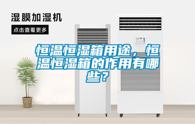 恒溫恒濕箱用途，恒溫恒濕箱的作用有哪些？