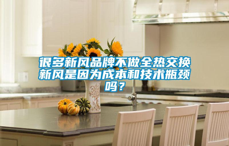 很多新風(fēng)品牌不做全熱交換新風(fēng)是因?yàn)槌杀竞图夹g(shù)瓶頸嗎？