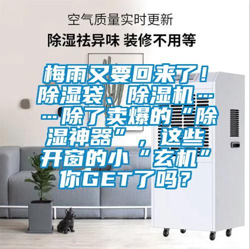 梅雨又要回來了！除濕袋、除濕機……除了賣爆的“除濕神器”，這些開窗的小“玄機”你GET了嗎？